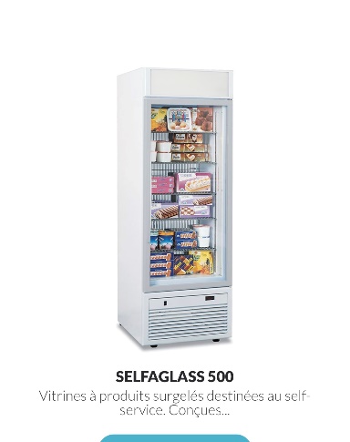 SELFAGLASS 500 — vitrine surgelés self-service, froid négatif
